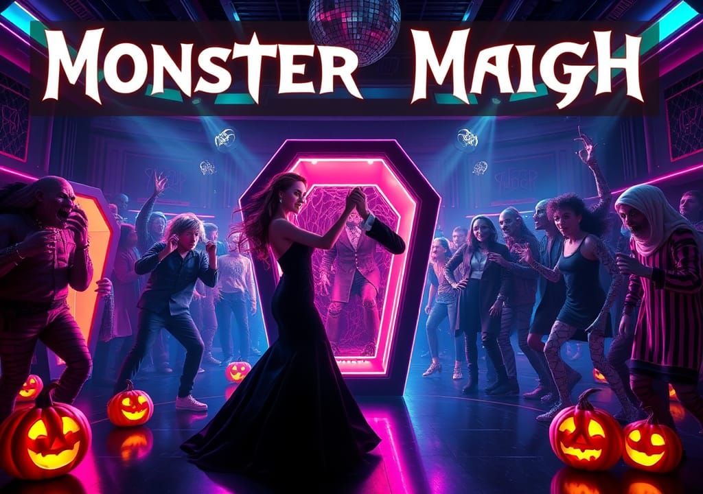Monster Mash: Vampires and Creatures Dance in Futuristic Gym