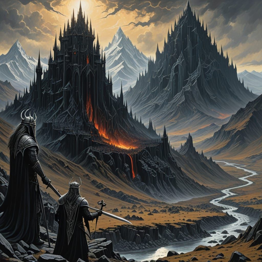 Dark Lord Morgoth and the Shining Silmarils