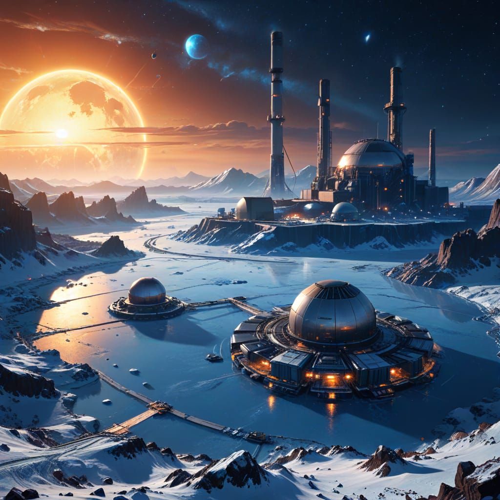 Futuristic Colony on Icy Pluto