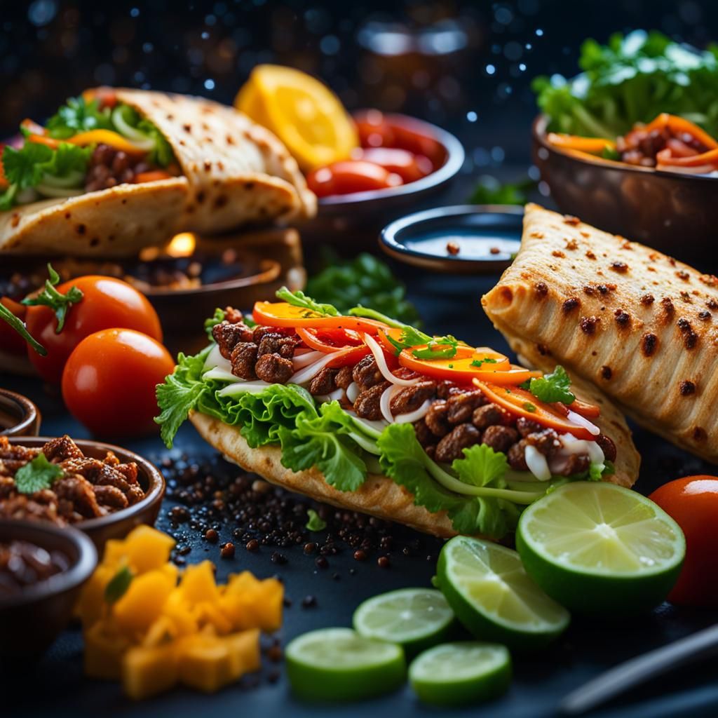 Detailed Macro Photograph of Shawarma