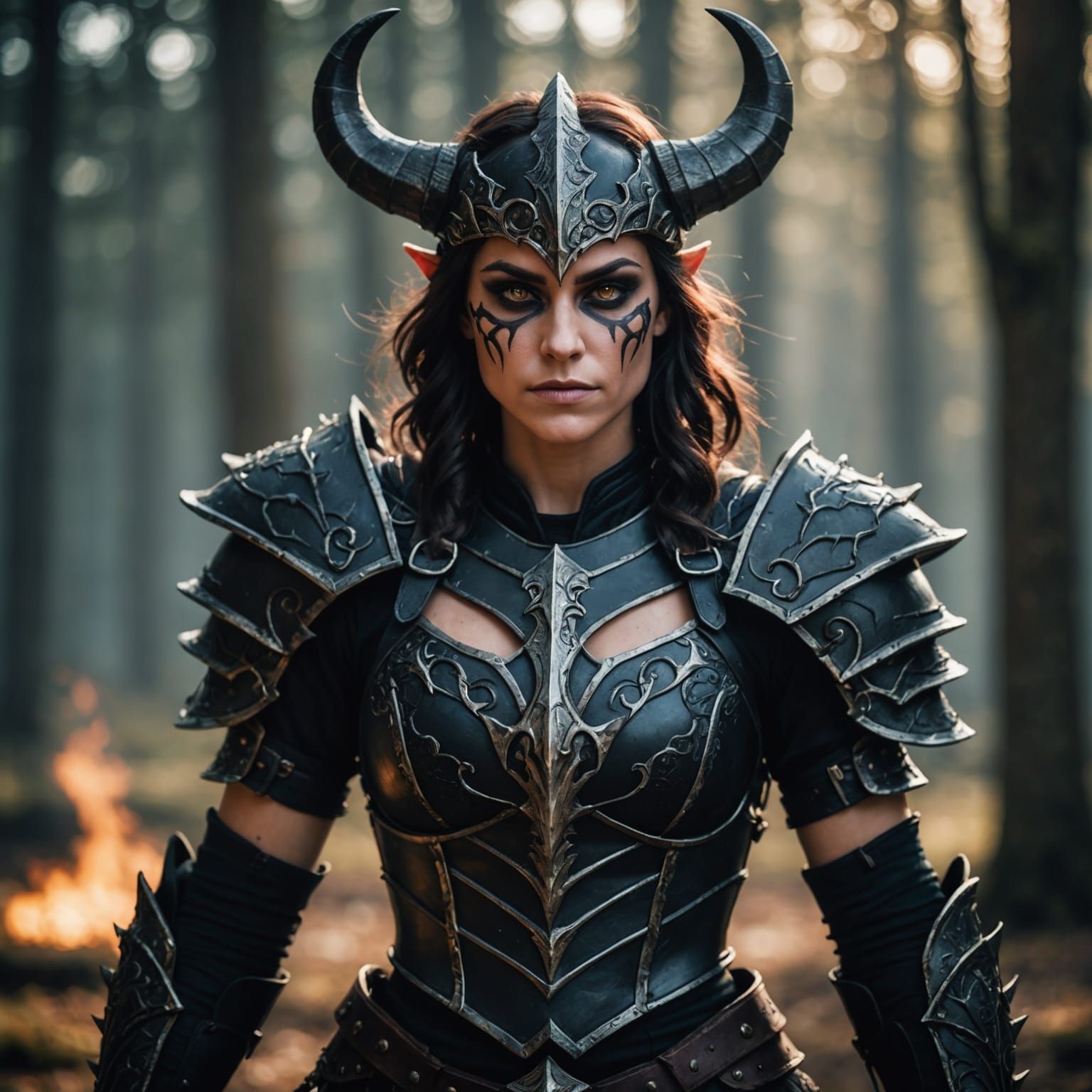 Female Demon Slayer in Beast Armor, Professional Photography