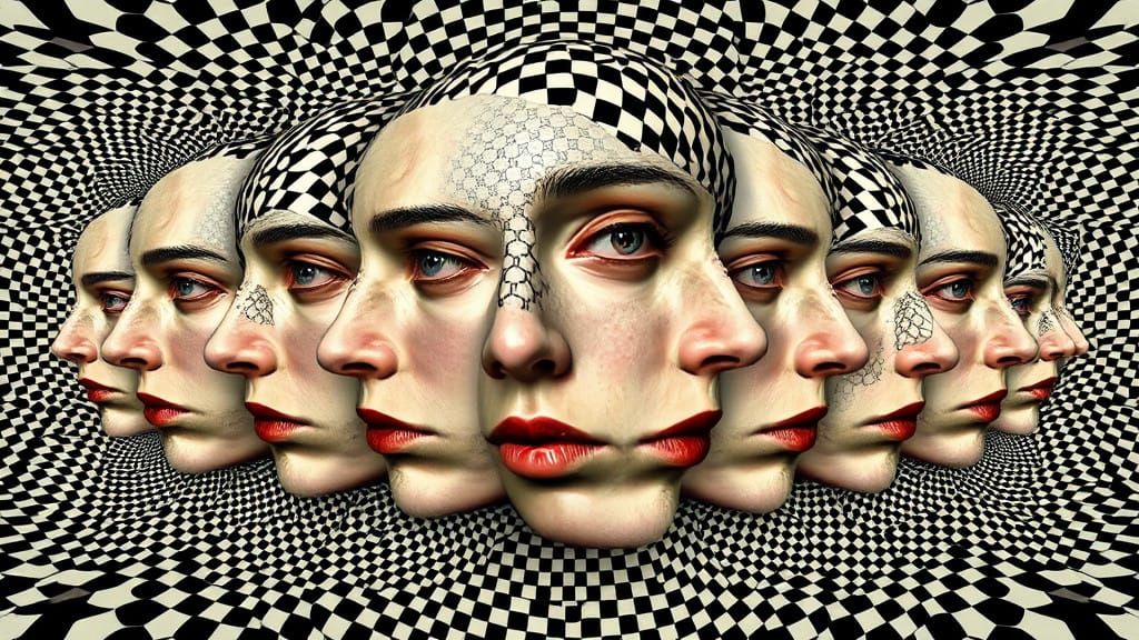 Distorted Faces in Hypnotic Harmony