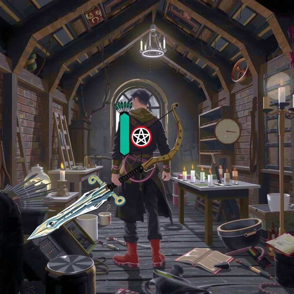 Young Adventurer in a Haunted Attic, Inspired by Dark Gothic...