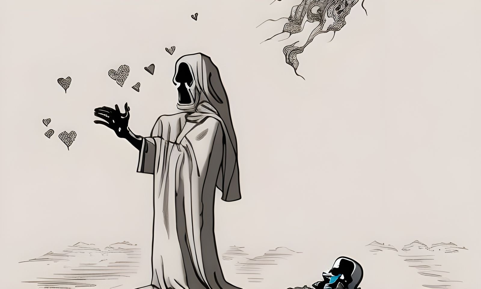 Death Kneeling and Begging To Atone For His Failures