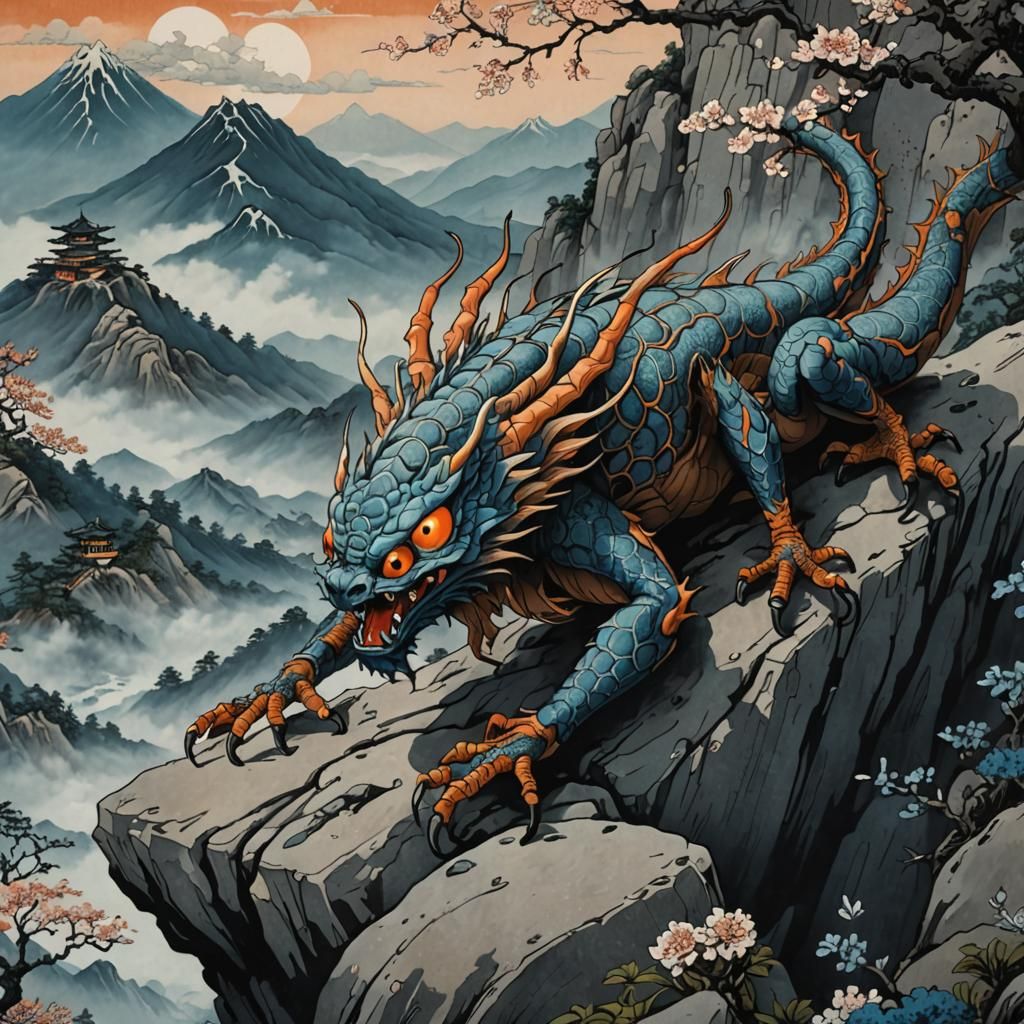 8 eyed spider dragon ukiyo-e
