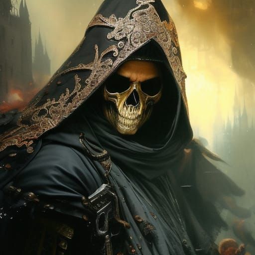 Lich Wizard Portrait in Hyperdetailed Horror Art
