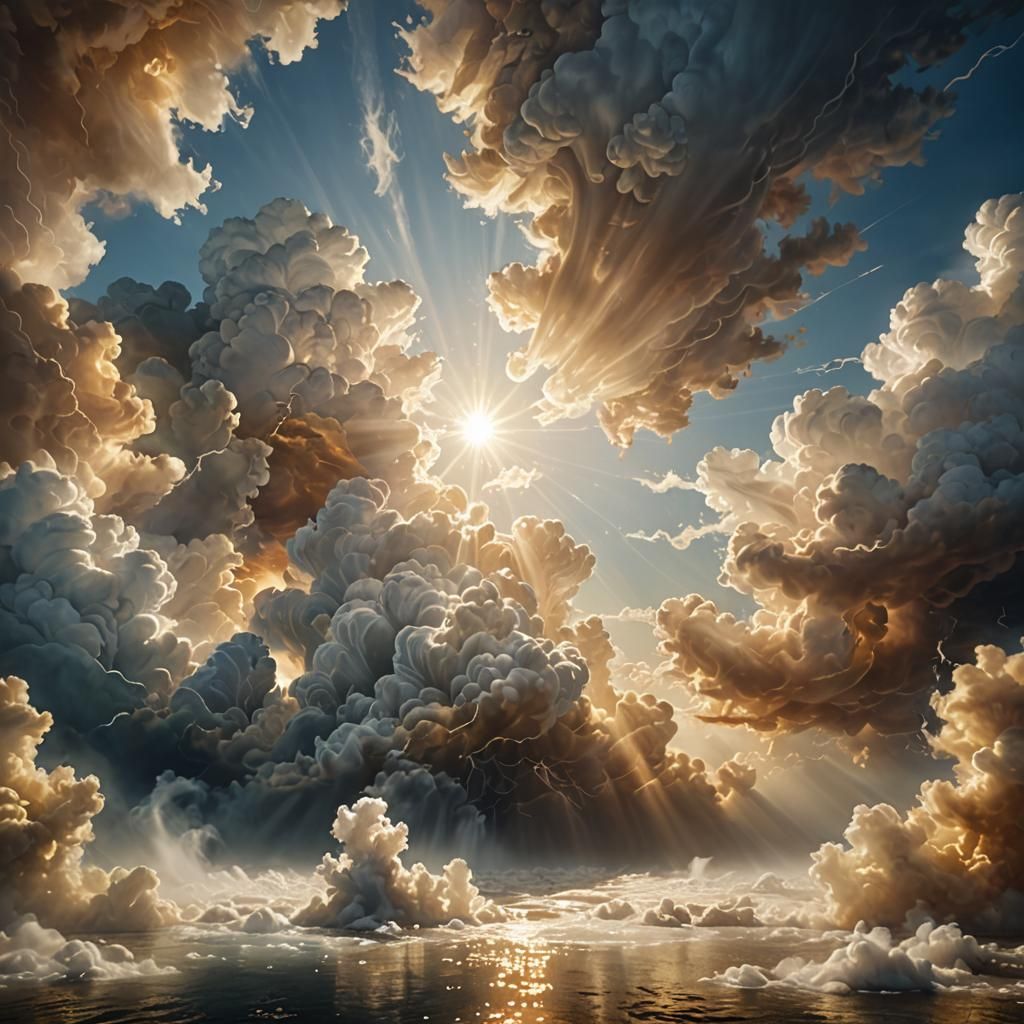 Ethereal Divisionism: God Divides Waters in Firmament