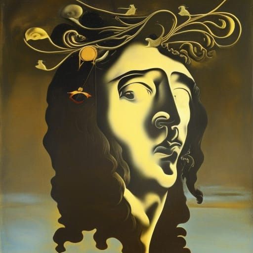 Surreal Botticelli-esque Mindscape in Melting Oil Paint