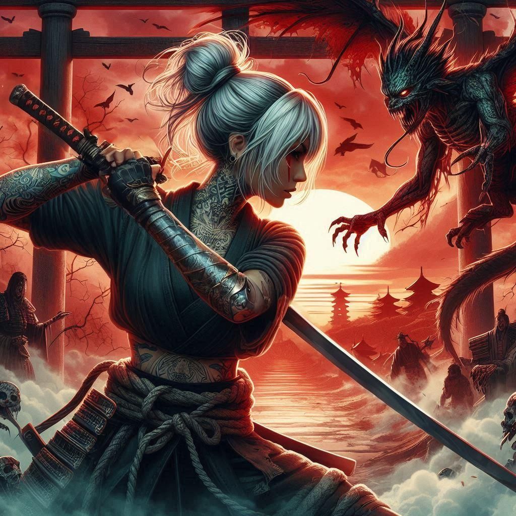 Katana Close-Up in Fantastical Concept Art Style