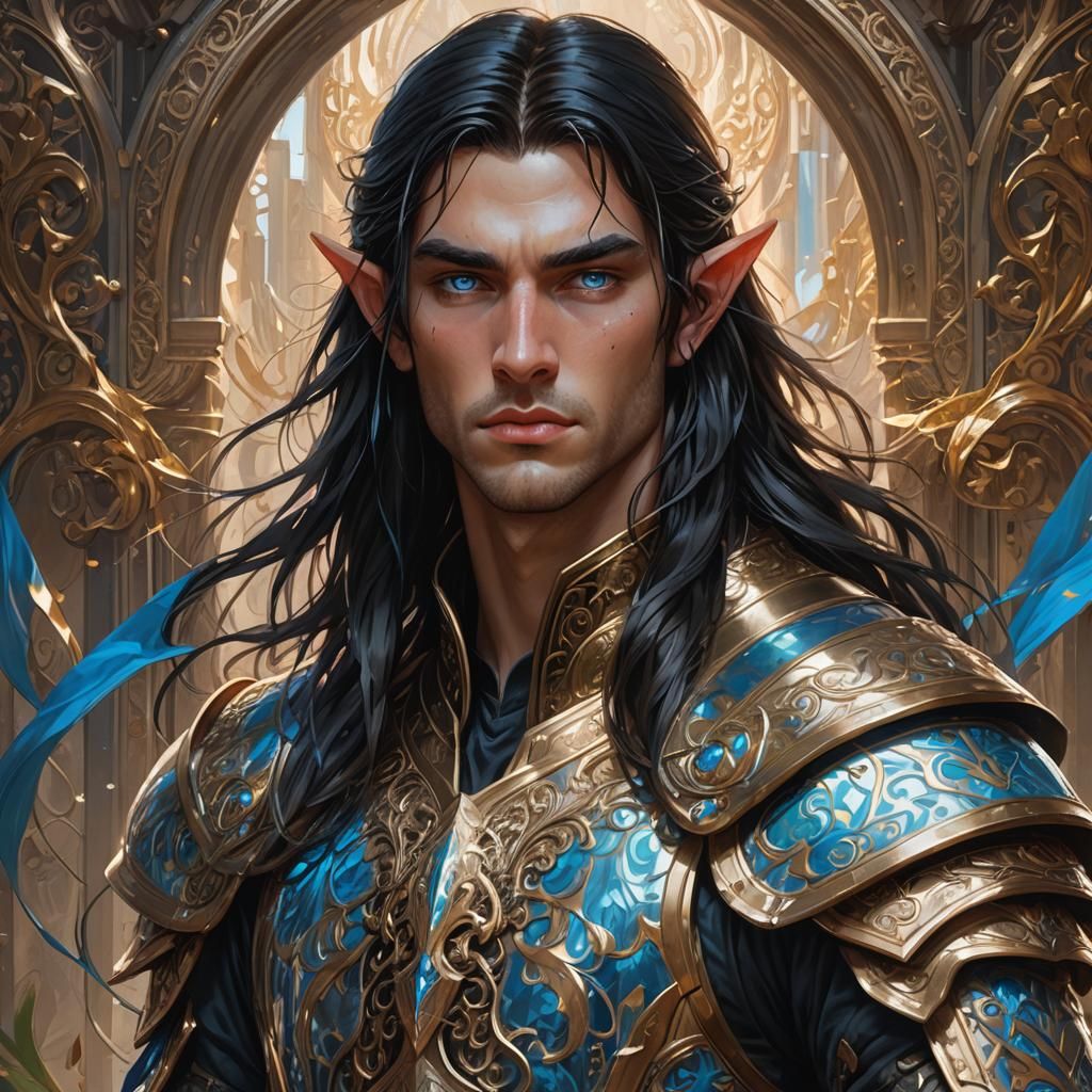 Teen Elf-Lord Portrait in Ornate Armor