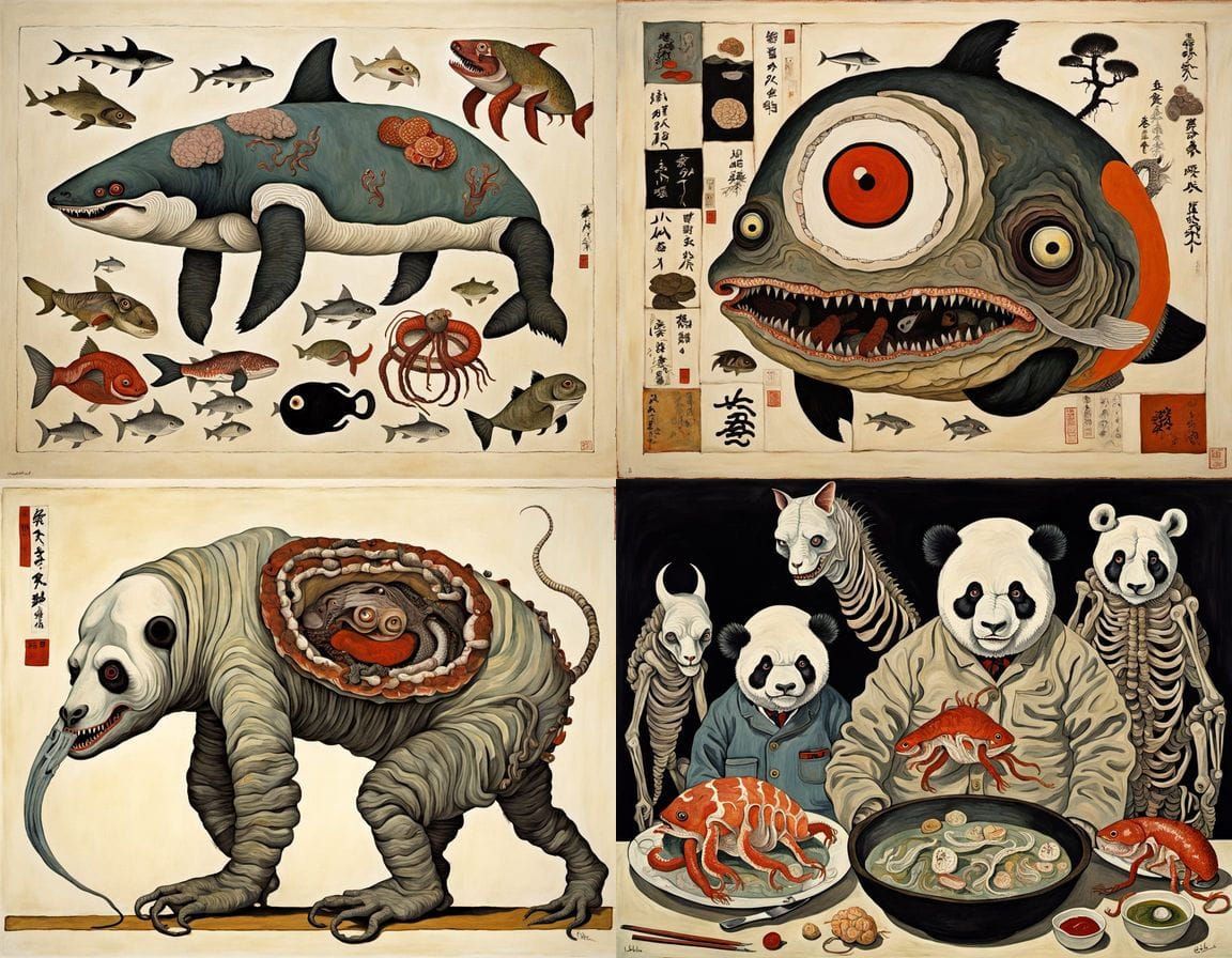 Ukiyo-e Surrealist Anatomy Fusion in Oil Painting Style