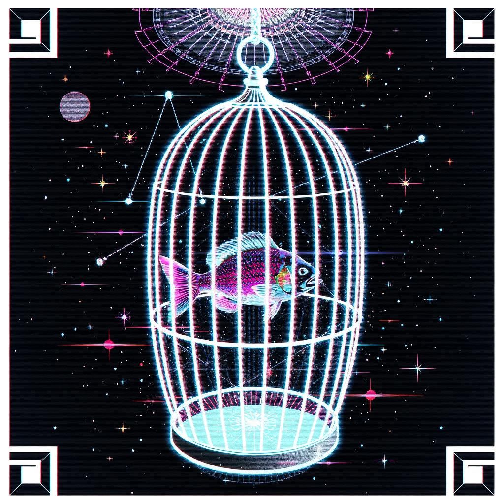 Fish in Bird Cage Glitchcore Constellation