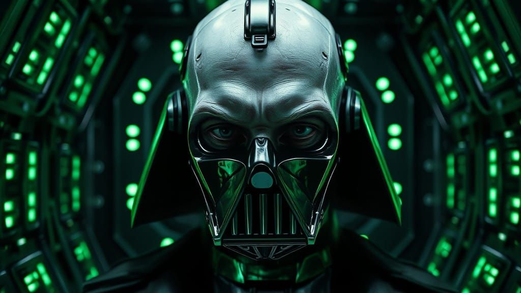 Darth Vader as Borg King in Cyberpunk Hellscape