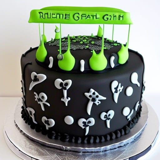 Radioactive Goth Cake, AI Generated