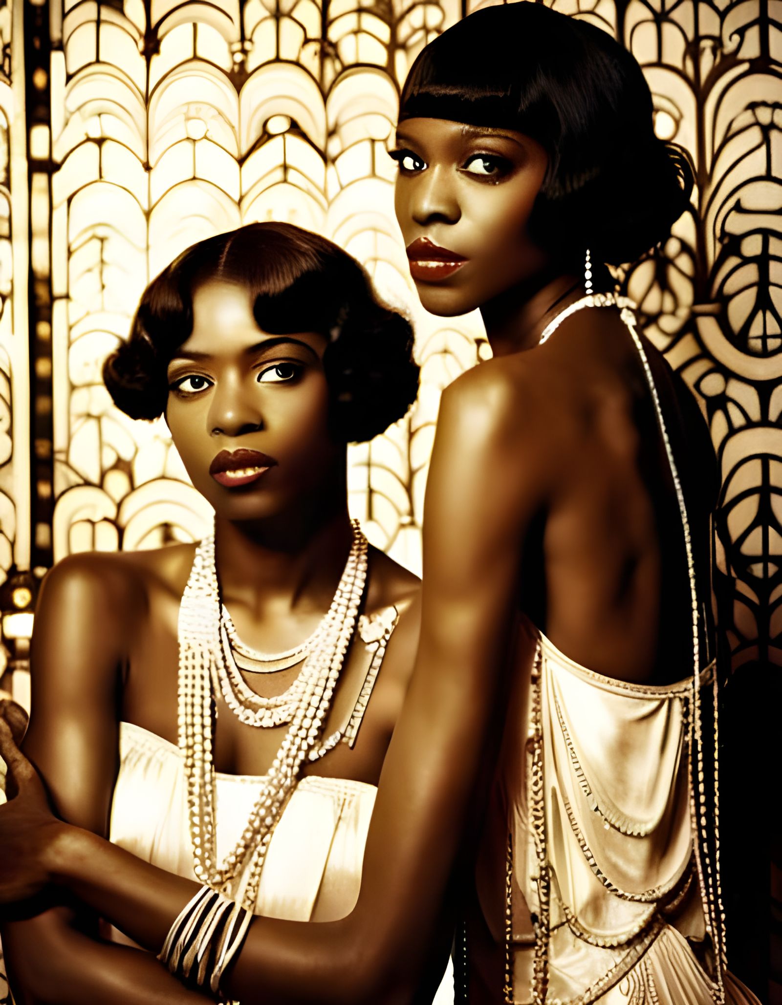Beautiful Harlem flappers of the roaring 20s