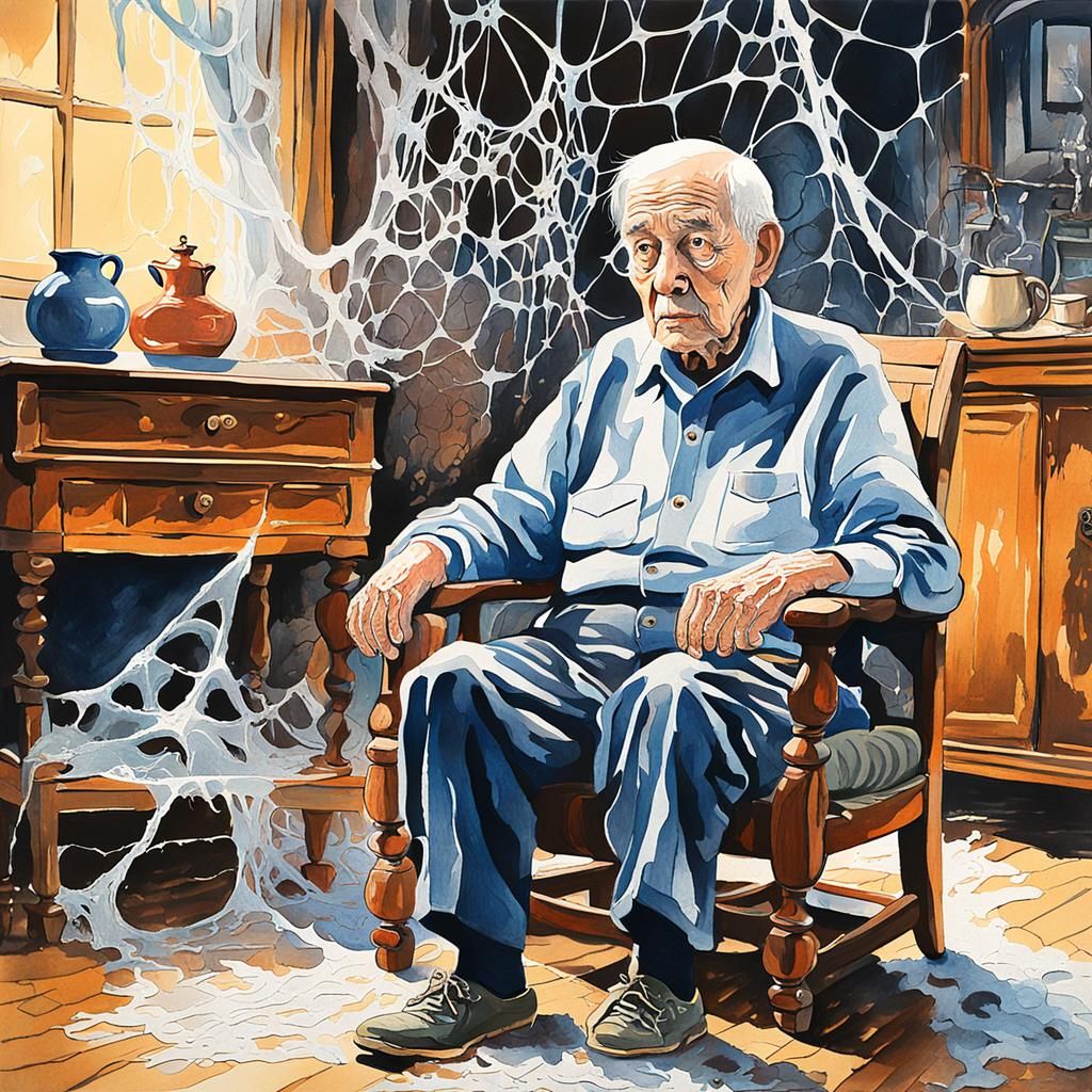 Nostalgic Memories in Gouache Watercolor Masterpiece