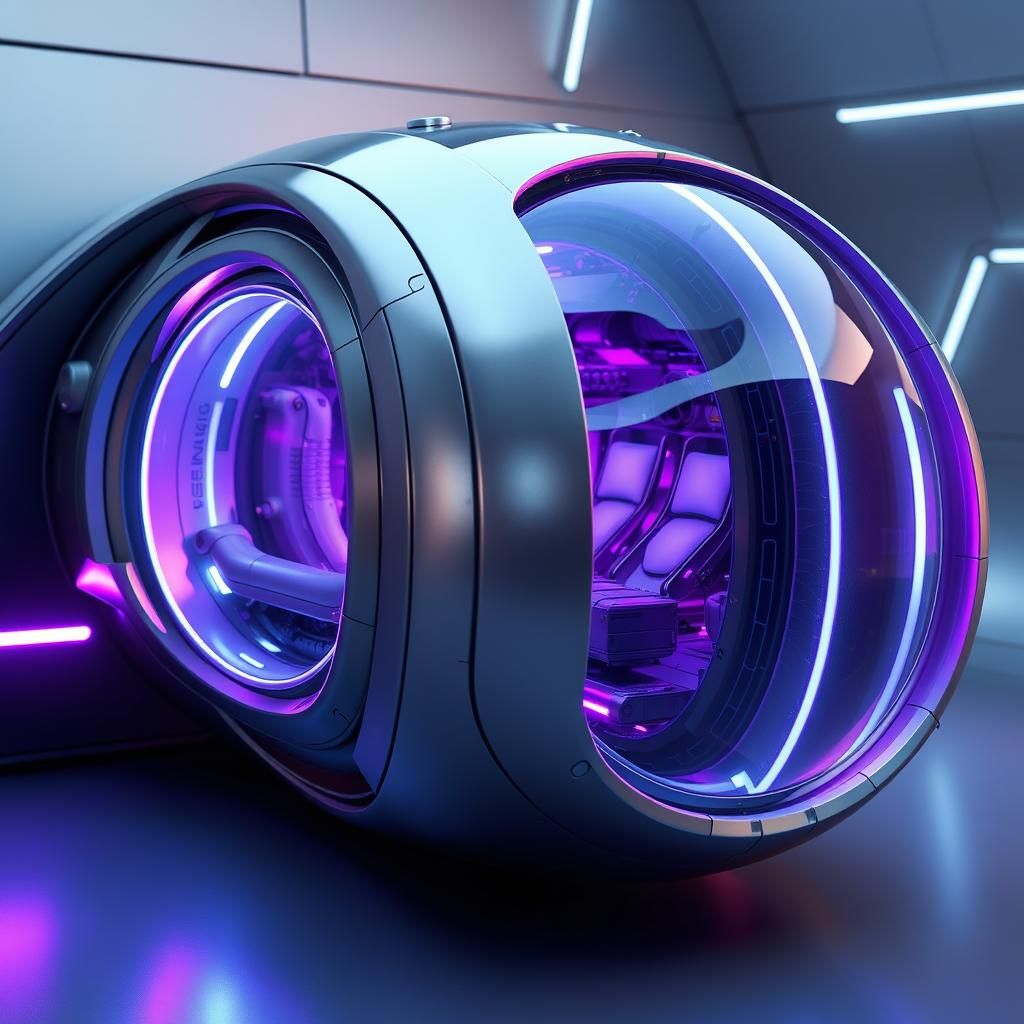Futuristic Neurological Pod in Sci-Fi Style