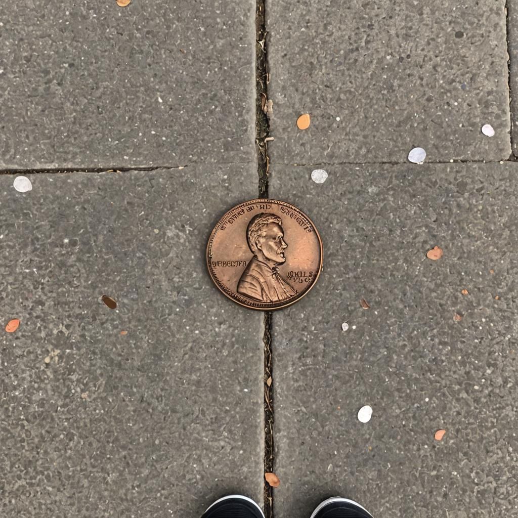 Penny on a sidewalk.