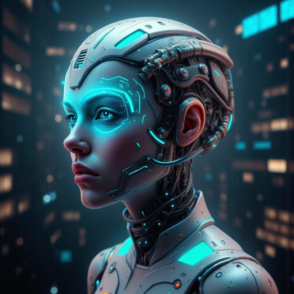 Cybernetic Eye Implant in Cyberpunk Style