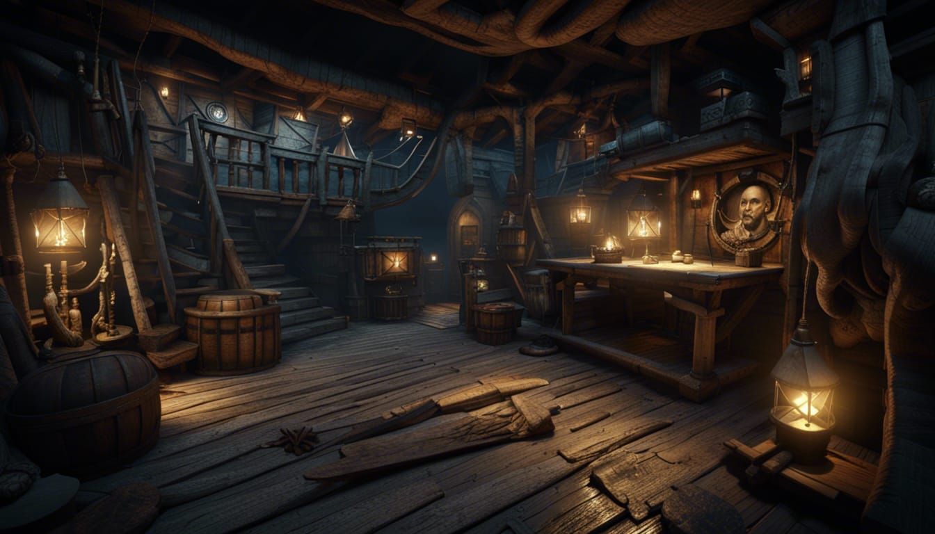 Dark Fantasy Pirate Hideout in Realistic 3D