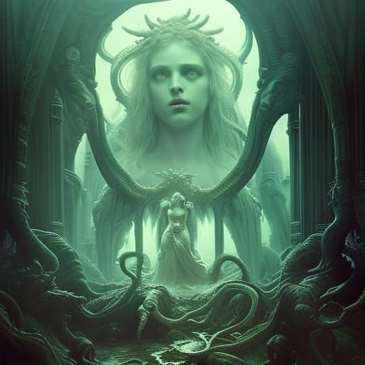 Lilith Eve in Grotesque Paradise: Digital Matte Painting