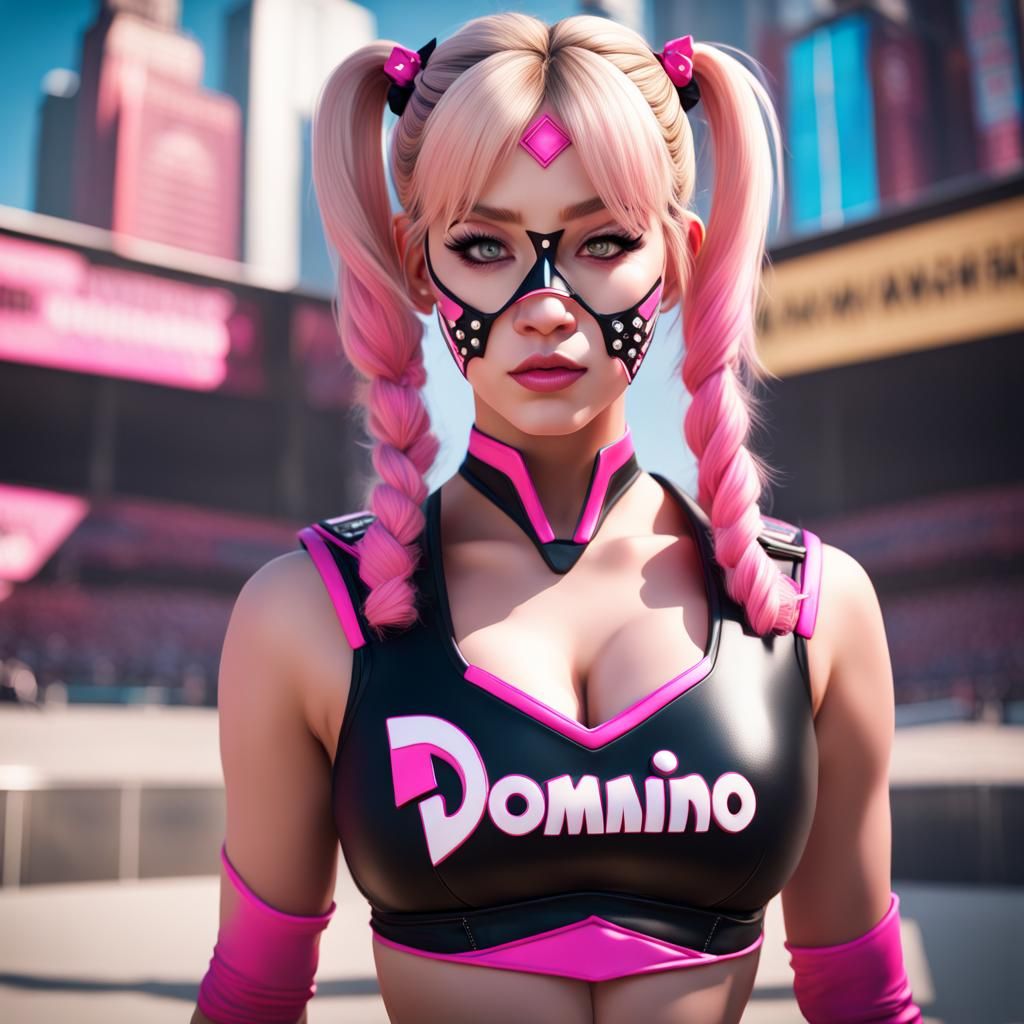 Asian Cheerleader Superheroine in Detailed Matte Painting