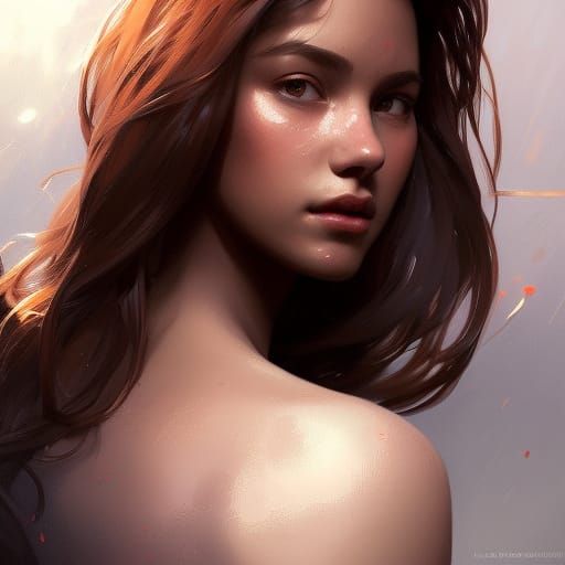 Detailed Portrait in Art Nouveau Style