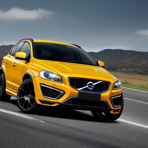 Volvo XC60 with Flaming Decals in Anime Style