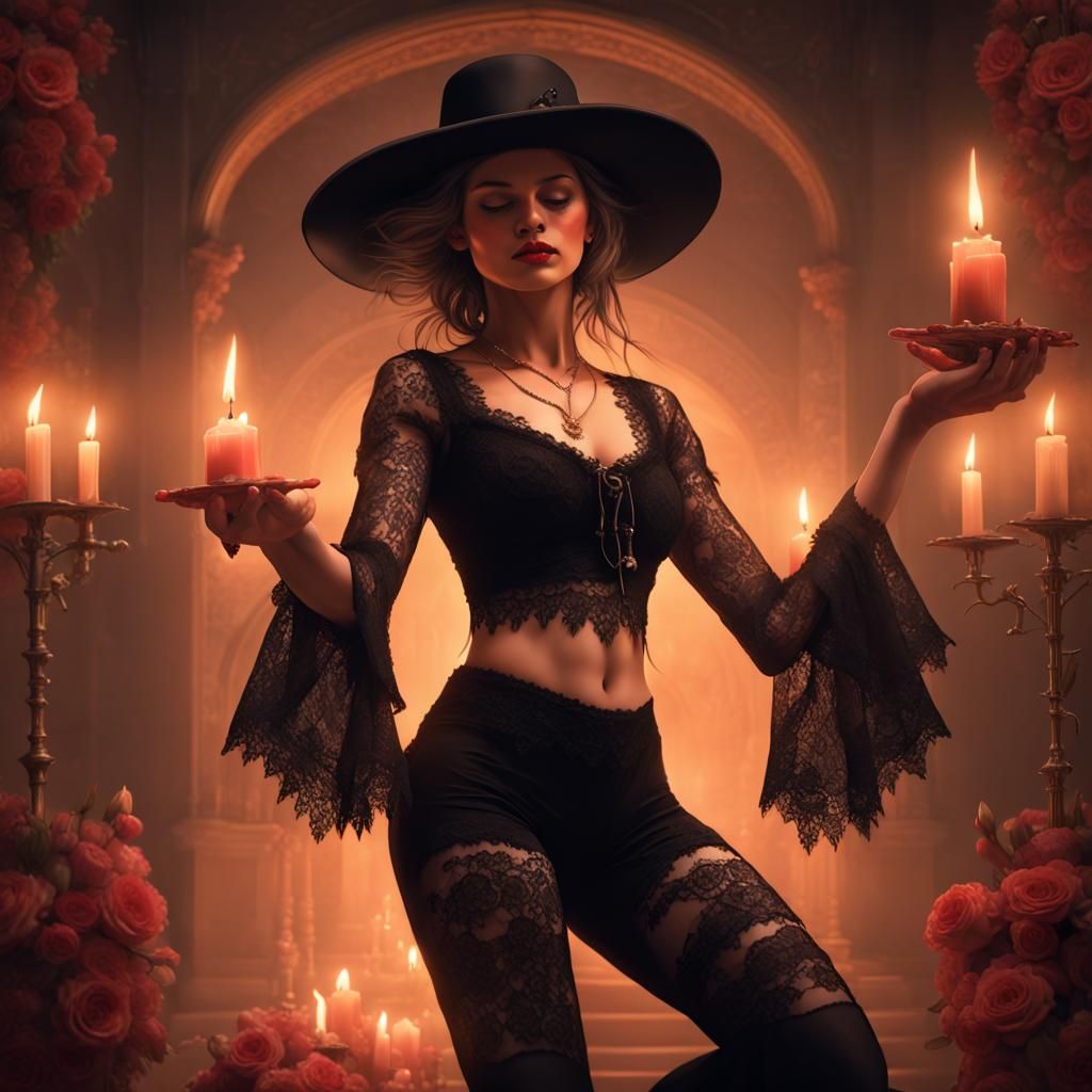 Flamenco Dancer in Dark Fantasy Style