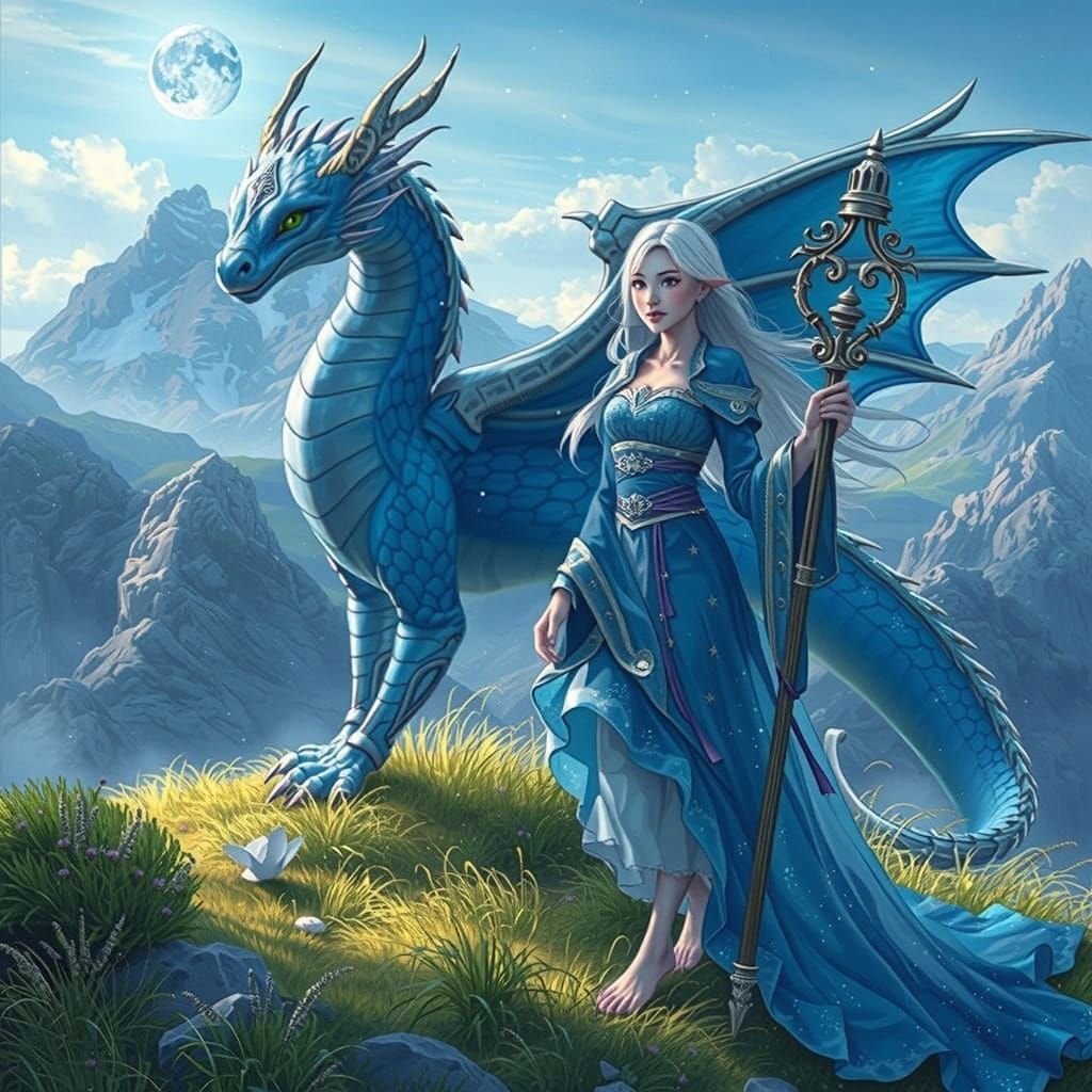 Iridescent Dragon with Girl, Anime Key Visual