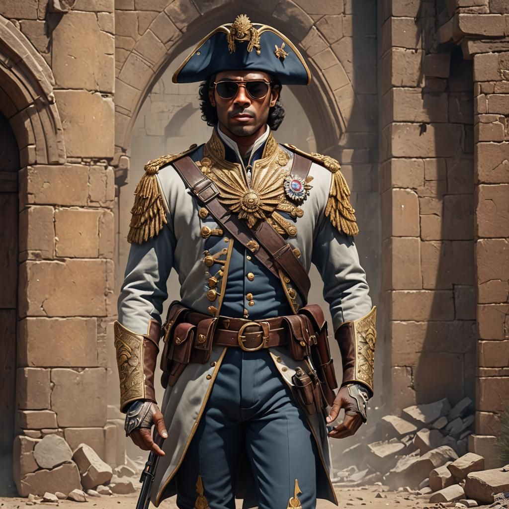 Hyper-Muscular Prince as Colonial Soldier Portrait