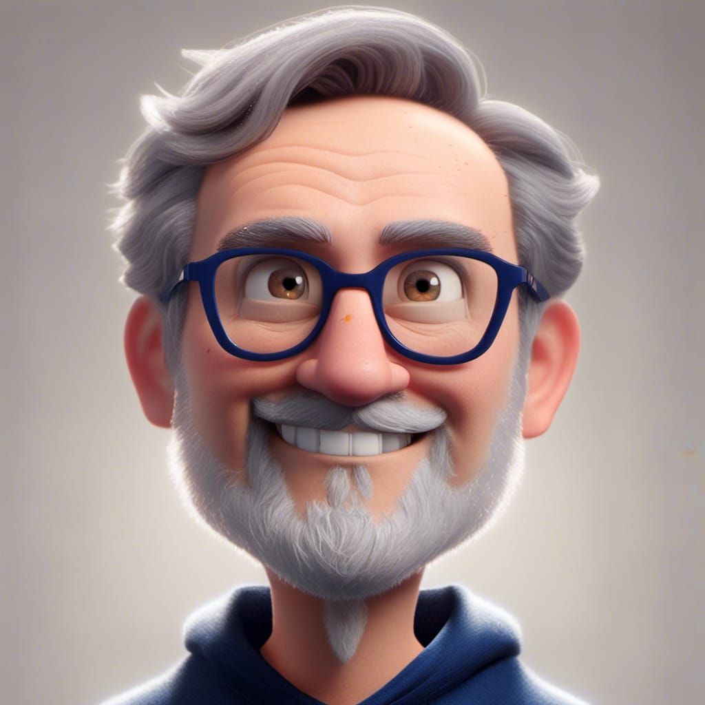 Smiling Italian Man Avatar in Pixar Style