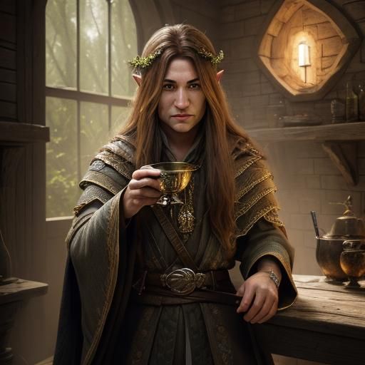 Halfling Druid with Chalice: Hyperrealistic D&D Art