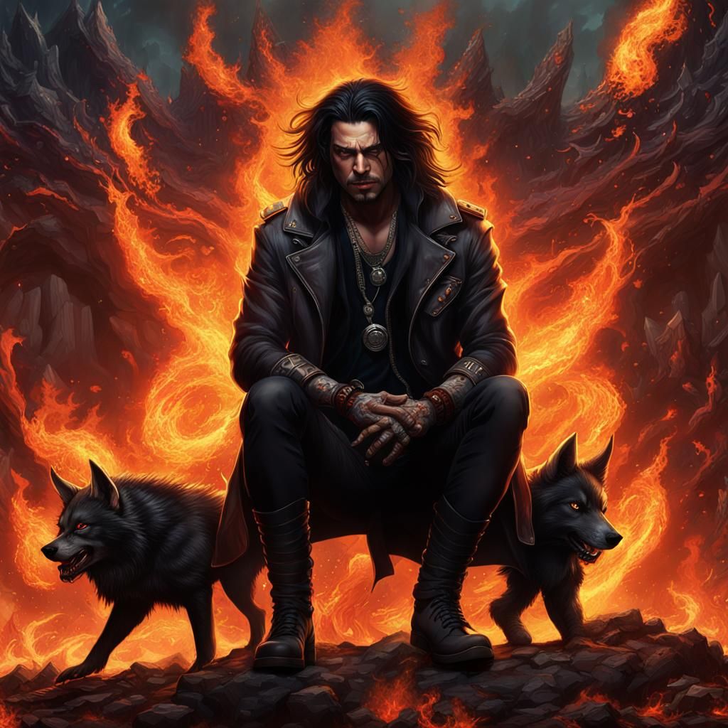 Punk Devil in Hellfire Digital Art