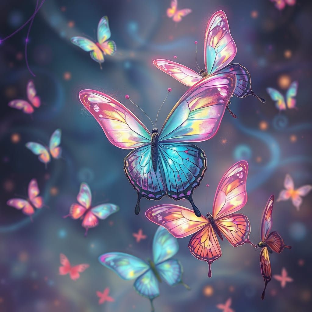 Whimsical Butterflies in Ethereal Dreamscapes