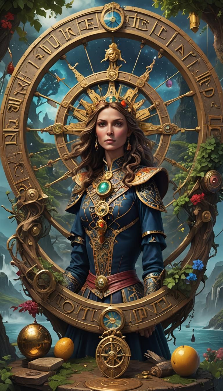 Wheel of Fortune Tarot in Detailed Matte Painting