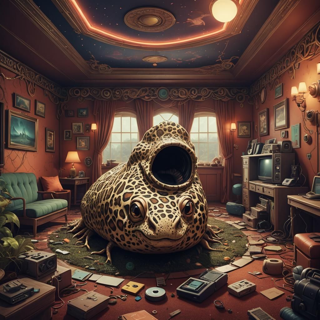 Leopard Slug in Creepy Motel: Matte Painting
