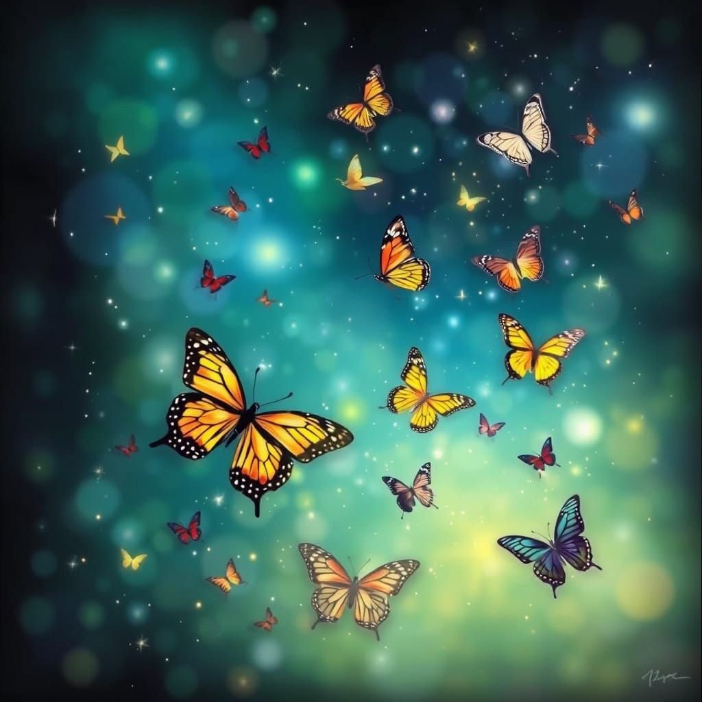 Whirling Butterflies in a Vibrant Kaleidoscope