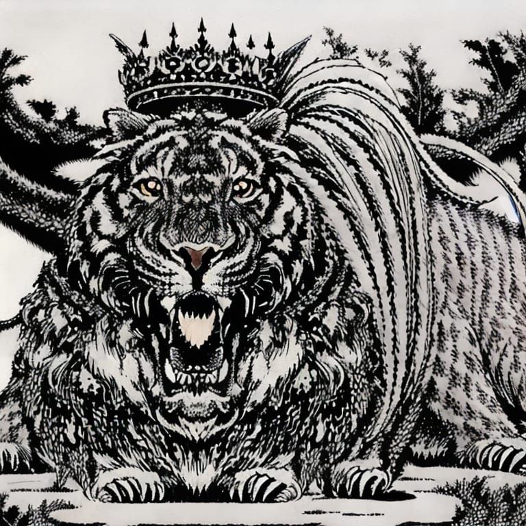 Demonic Lion-Tiger-Bear Hybrid King