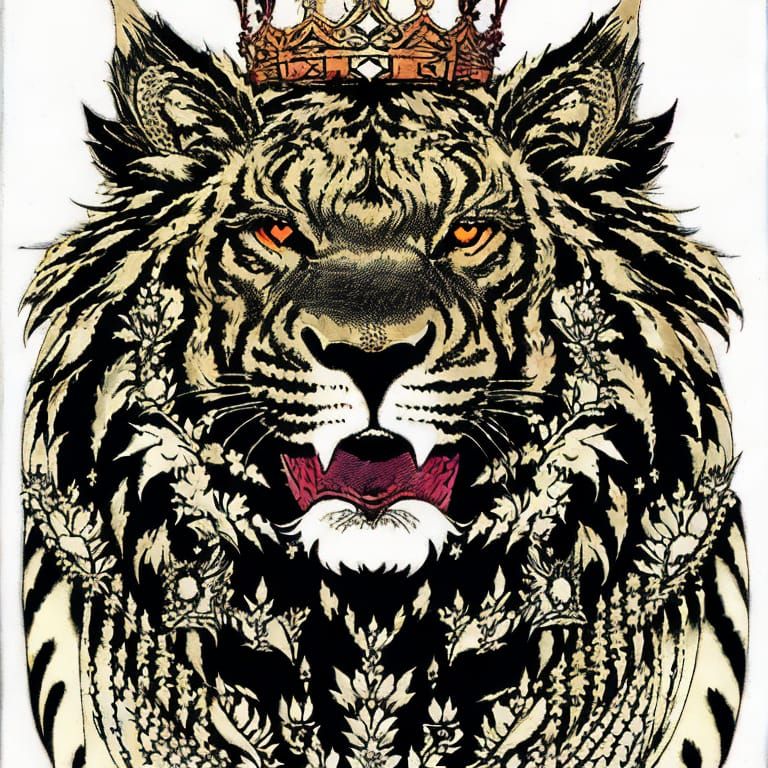 Monstrous Hybrid Beast King in Dark Fantasy Style