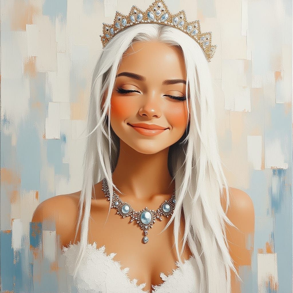 Romantic Queen in Impasto Oil Painting