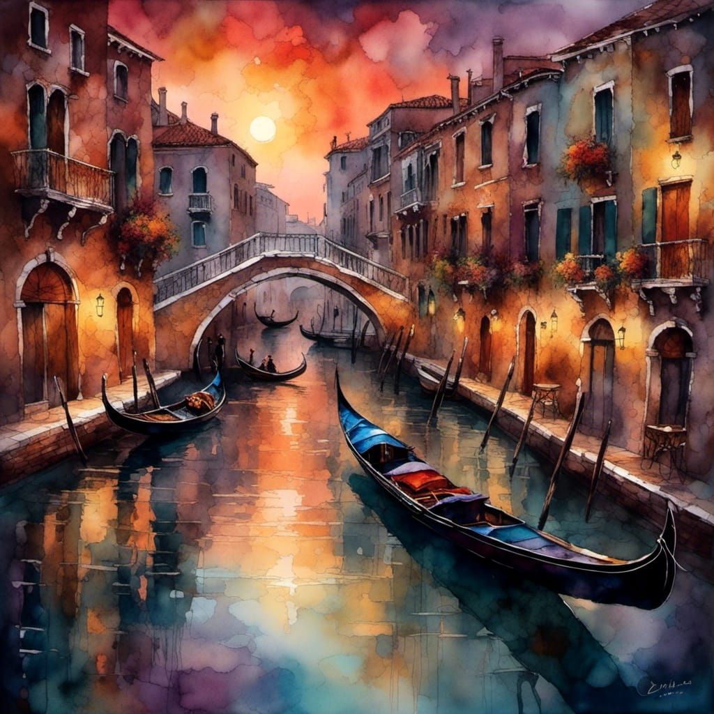 Watercolor Canal 05