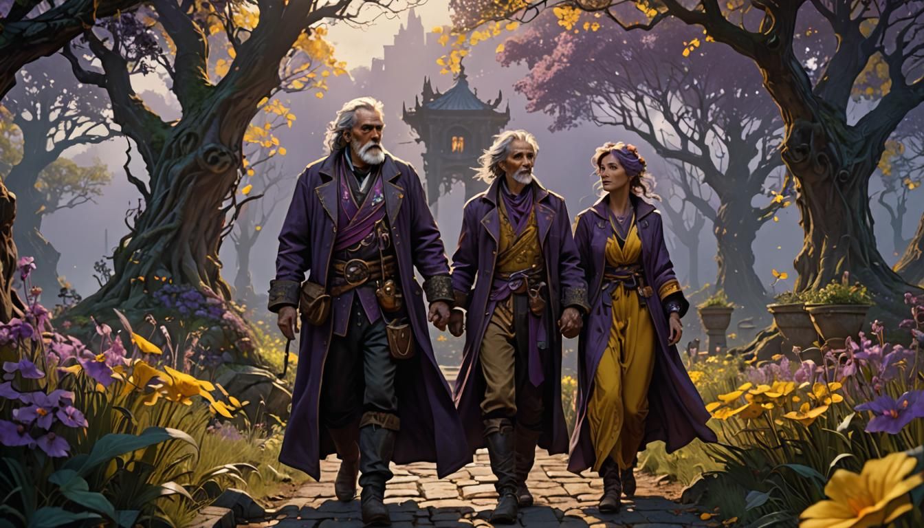 Dark Fantasy: Elderly Lovers Wake, Hyperdetailed Concept Art