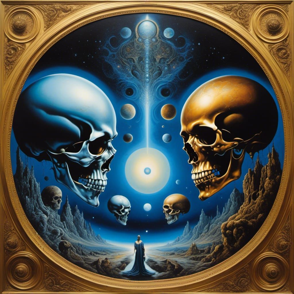 Psychedelic Marriage of Jupiter and Uranus in Oil Paint