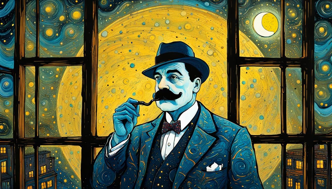 Hercule Poirot in Abstract Geometric Futurism
