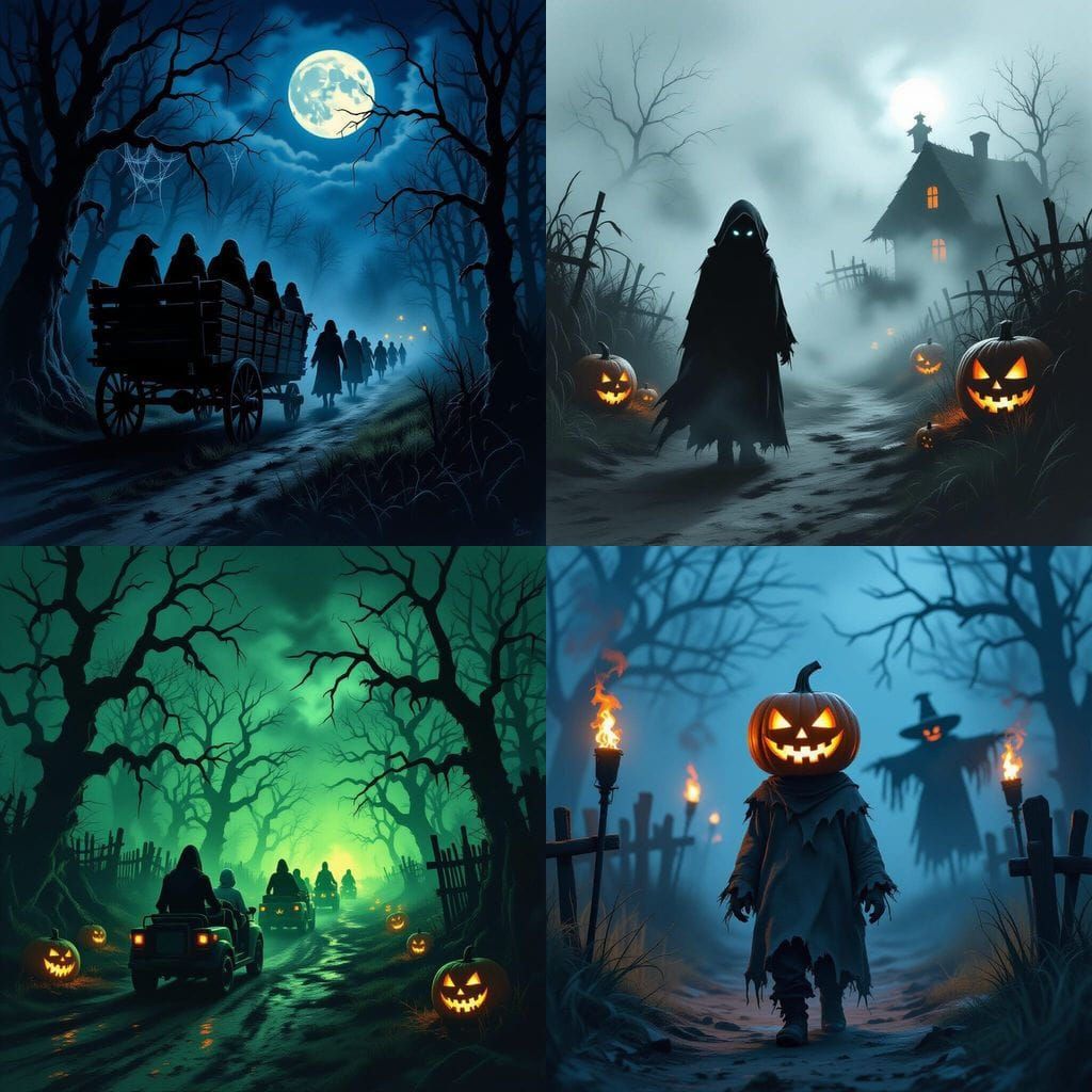 Creepy Trick or Treaters on a Haunted Hay Ride