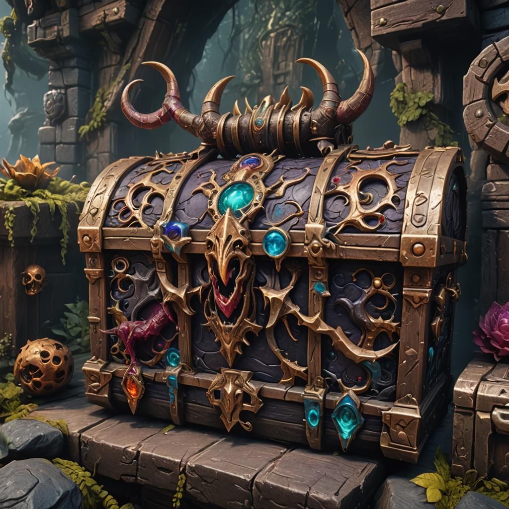 Mimic Monster Treasure Chest: Fantasy Concept Art