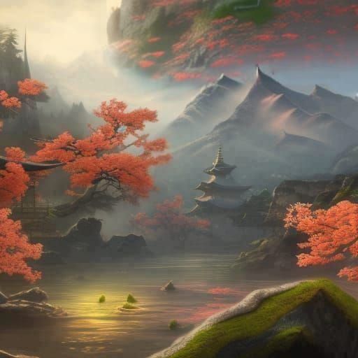 Detailed Matte Painting of Japan in 8K