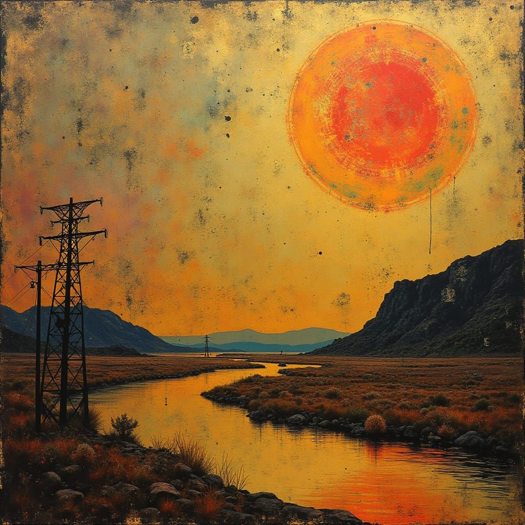 Mystical Nuclear Zone Portrait in Klimt's Golden Style