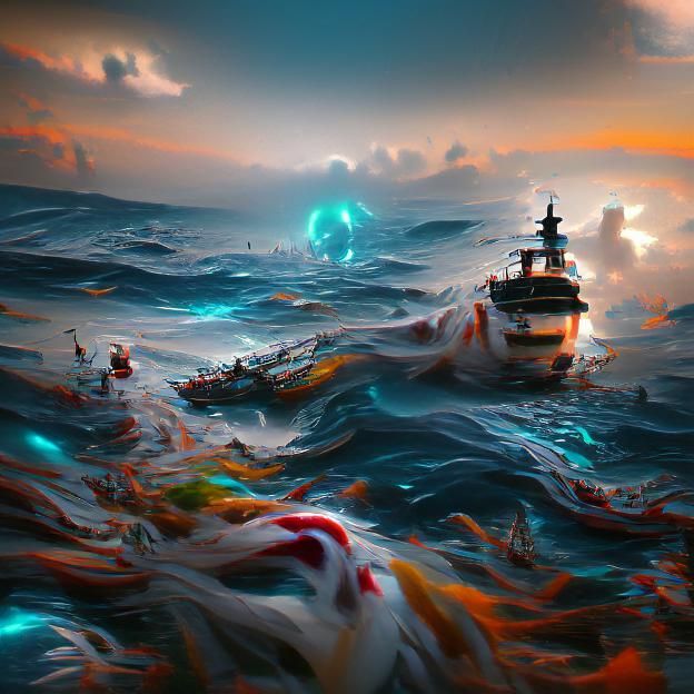 Lost at Sea: 8K Resolution Artstation Image